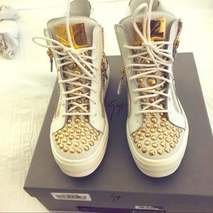 Giuseppe Zanotti- White Suede High-Top Sneaker